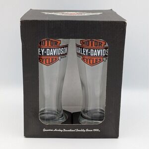 Harley-Davidson 4-Pack Pub Glass Set Bar & Shield Logo Clear 96858-08V 2007
